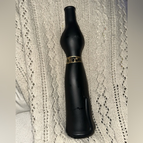 Black Opaque Cat Glass Empty Wine Bottle - Picture 2 of 4